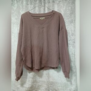 Madewell Mauve Waffle Knit Top
